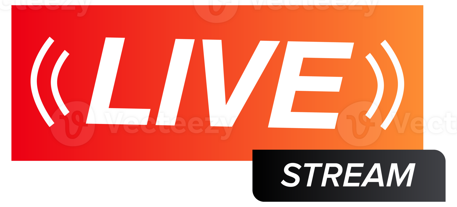 Collection of modern live stream icons and badges in different styles and shapes. png
