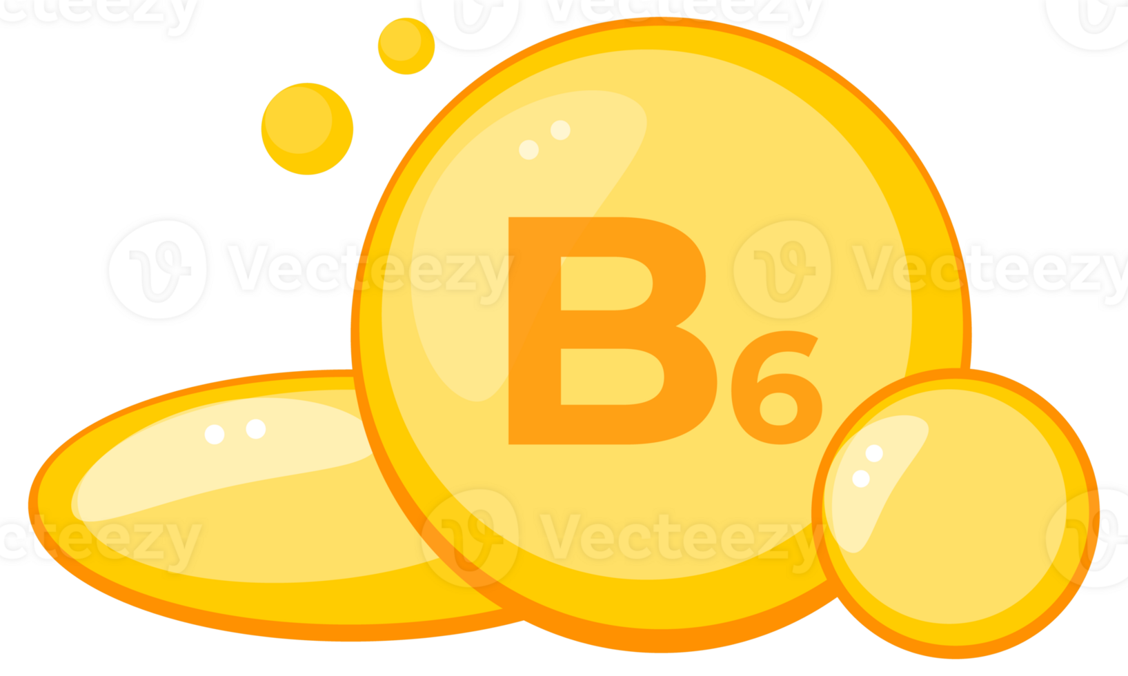 Bright vitamin B6 molecules illustration, highlighting nutritional science and health png