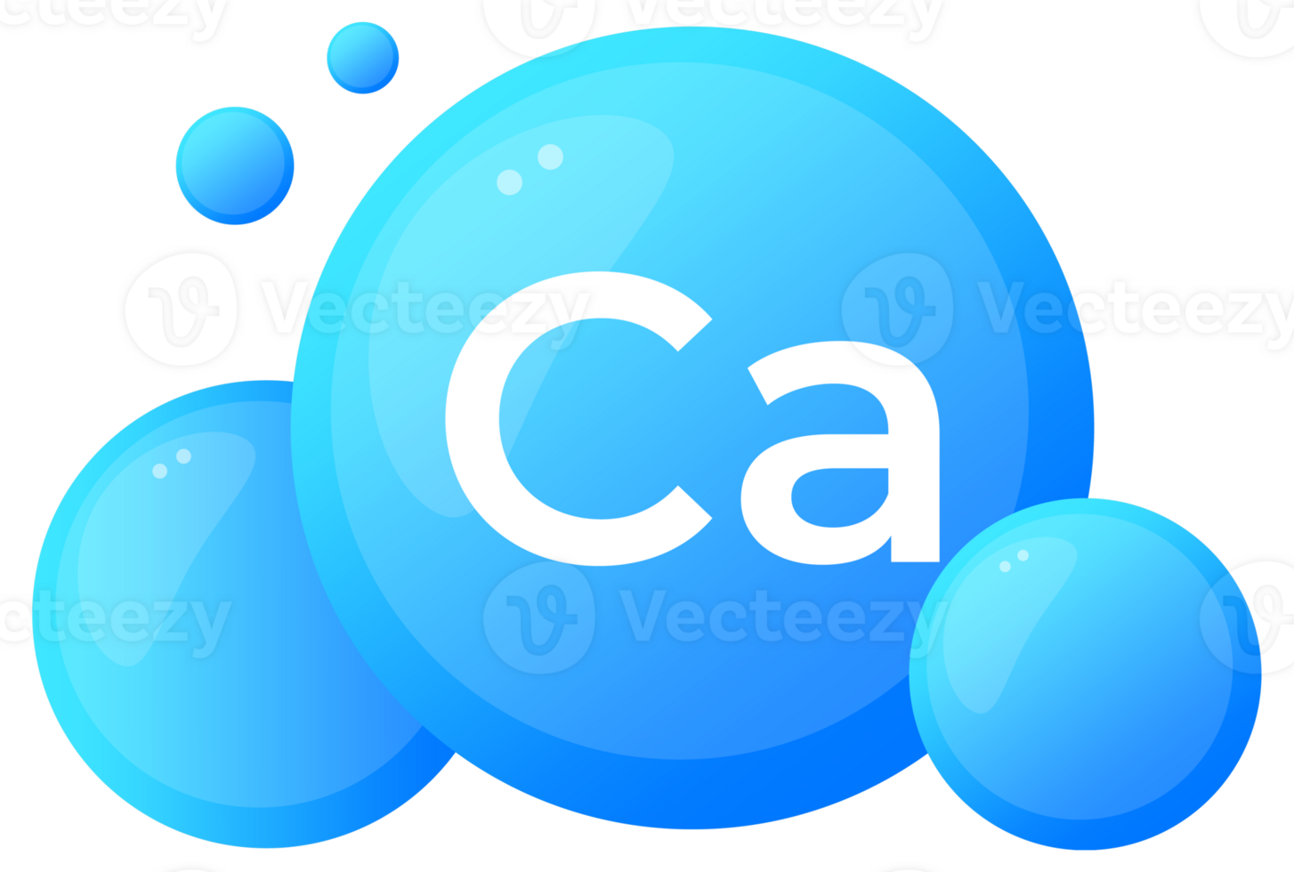 Minerals Calcium Ca and Vitamin for health. Chemical element of periodic table png