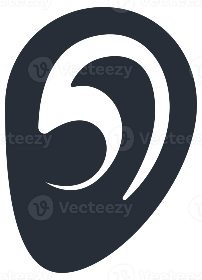 Set of five human senses. Vision, hearing, smell, taste and touch. illustration png