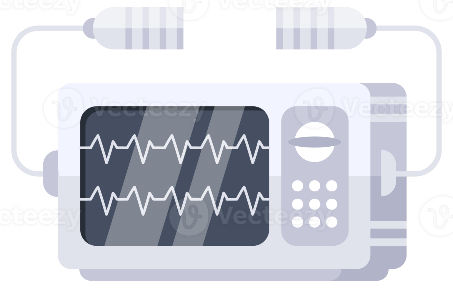 Medical equipment monitoring heart rate and supporting cardiac activity, including defibrillator and electrocardiograph png