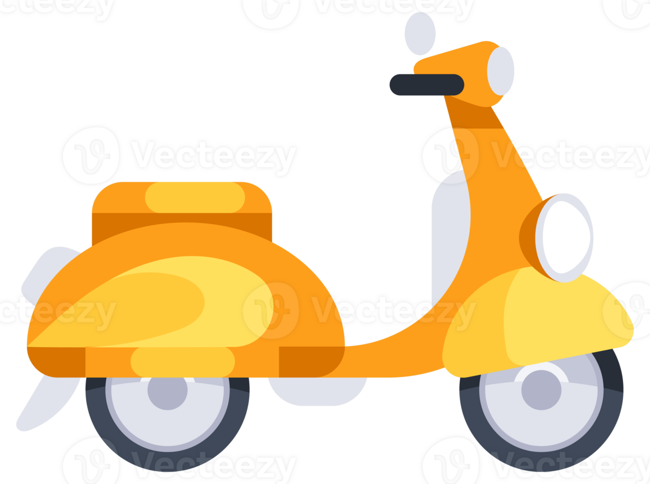 Set of four colorful scooters representing urban transportation and personal mobility in a modern and stylish way png