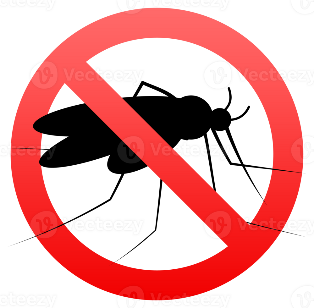 Mosquito silhouette with prohibited sign showing stop mosquitoes png
