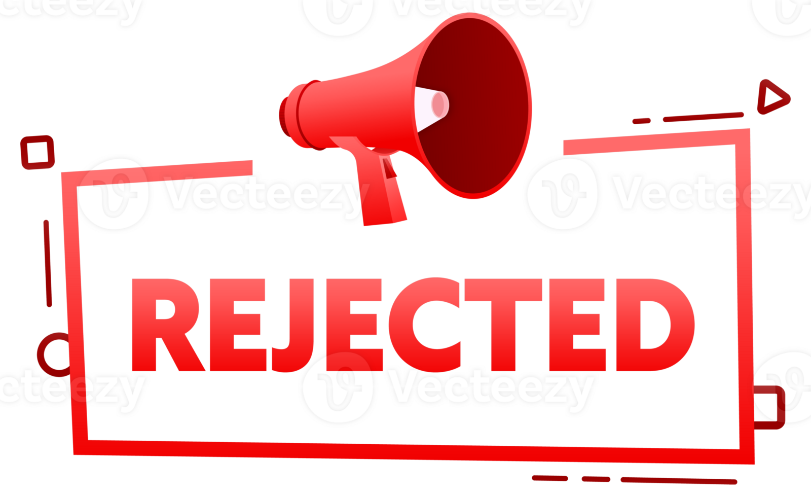 Megaphone with Approved and Rejected speech bubble banner. Promotion and advertising label. stock illustration png