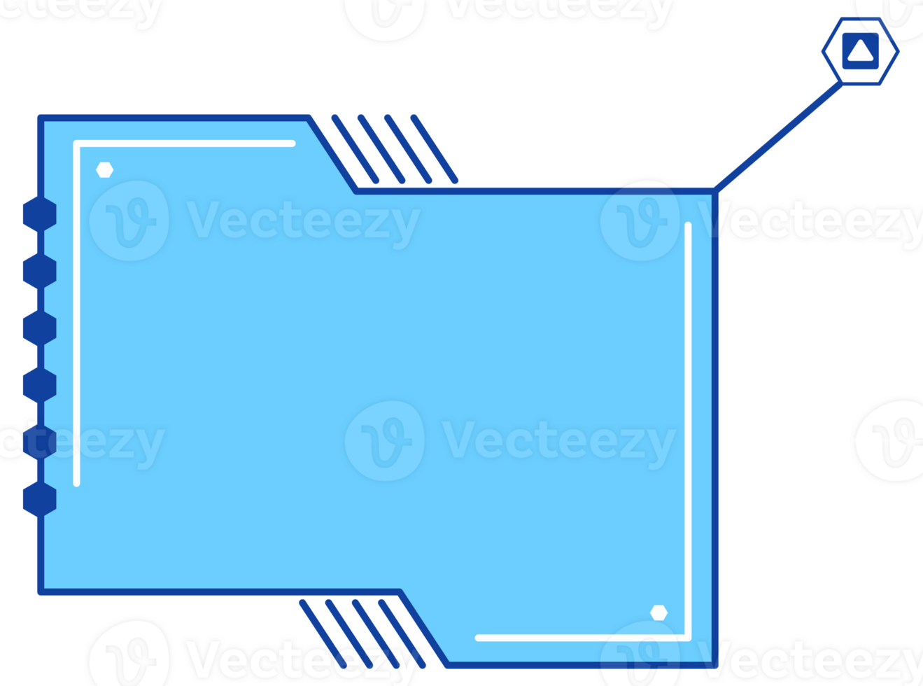 Blue futuristic HUD Heads-Up Display interface elements with various geometric shapes. Sci Fi User Interface for Gaming UX UI. illustration png