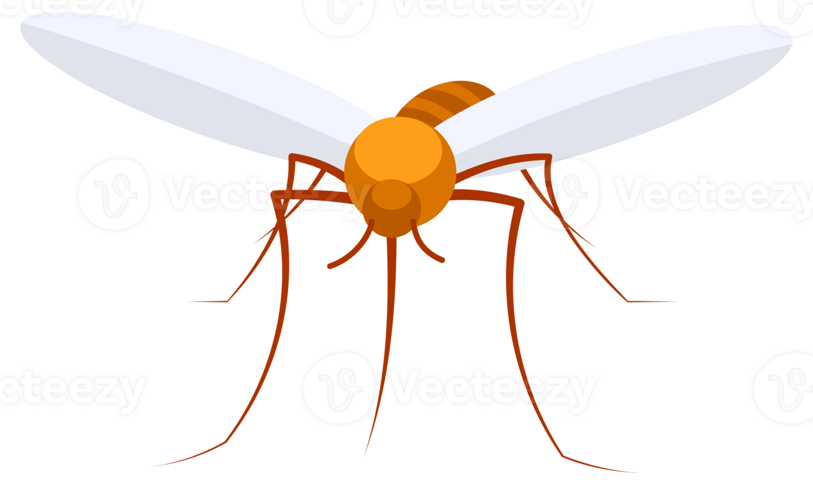 Four flying mosquitoes spreading malaria and other diseases png