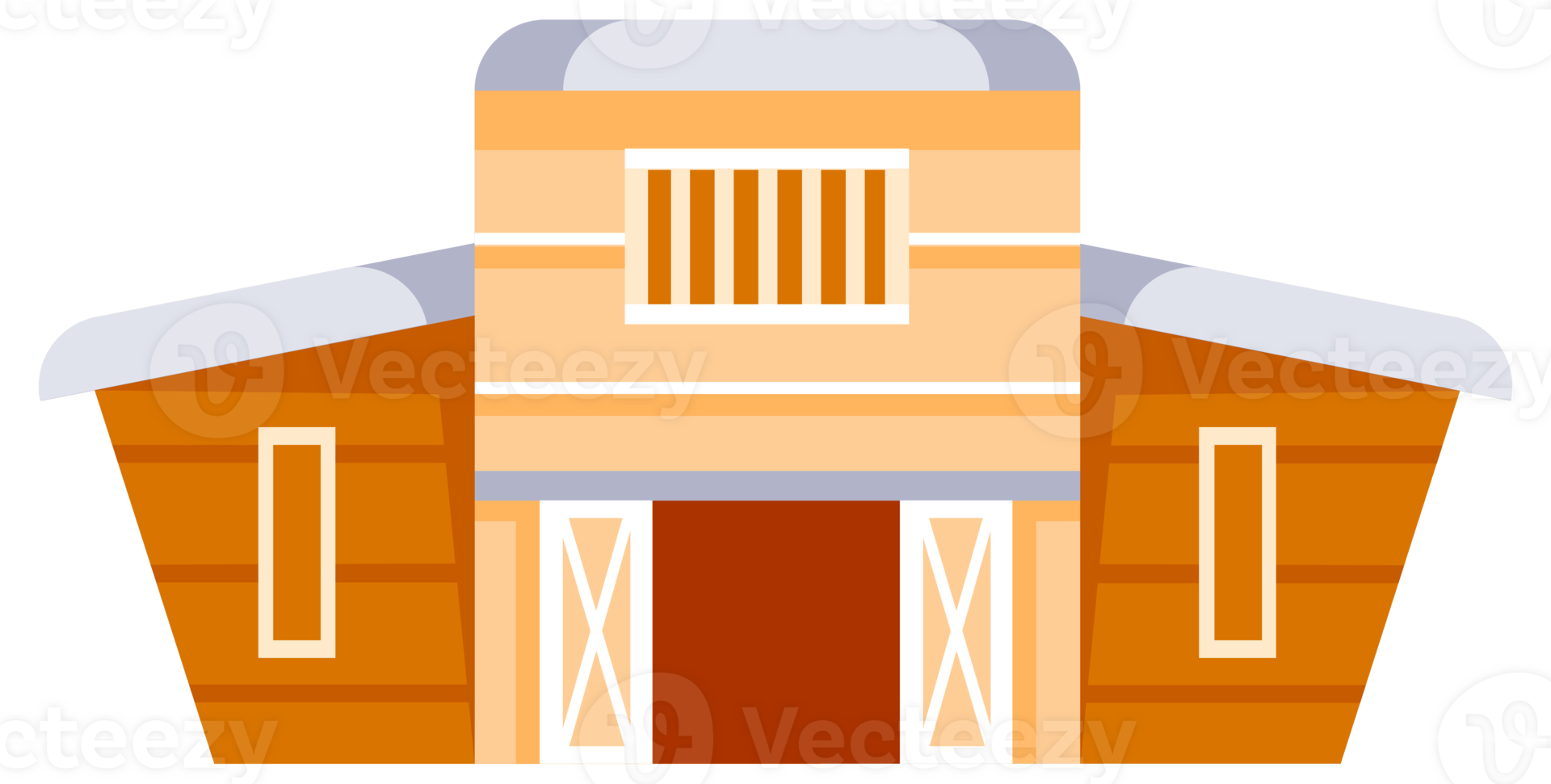 Collection of countryside barns showing different architectural styles png