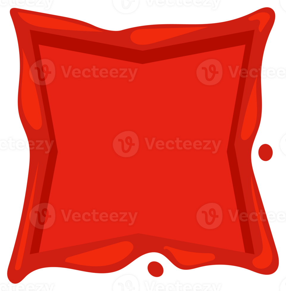 Collection of nine different red wax seal shapes including circle, square, star, heart and shield, isolated on white png