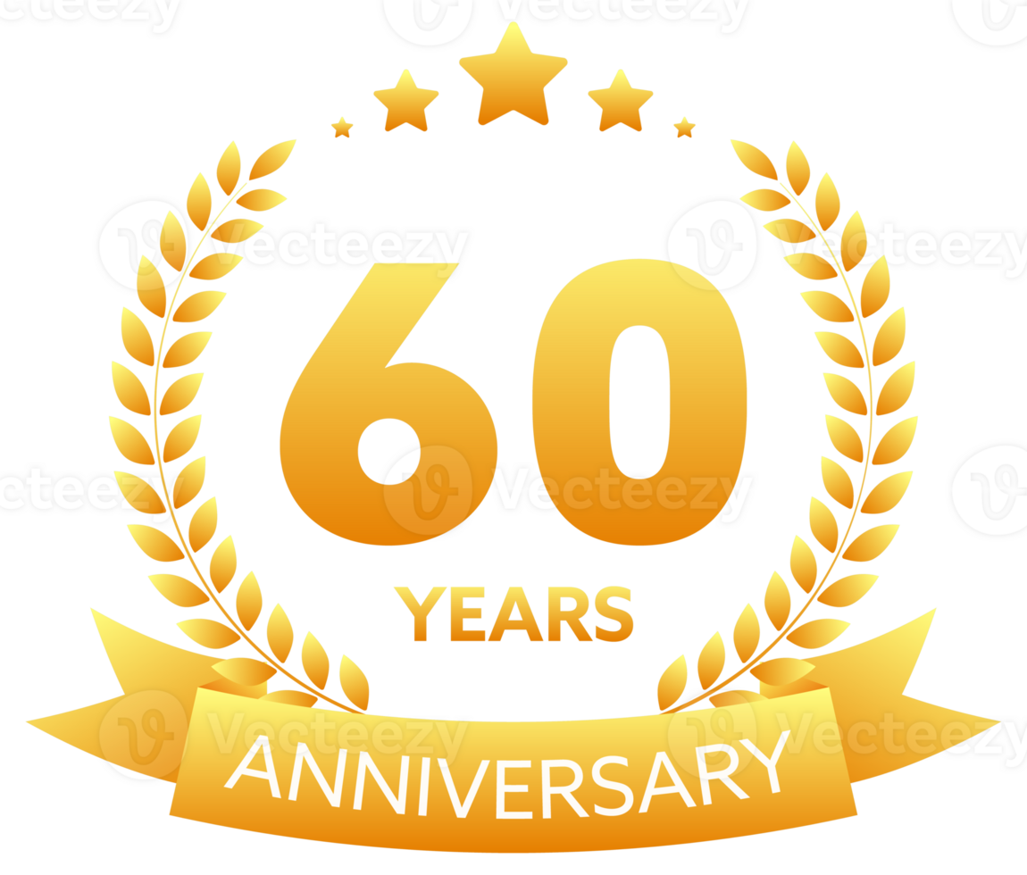 Anniversary icon set with laurel wreath. 10, 20, 30, 40 ,50, 60, 70, 80, 90, 100 years jubilee. Celebration anniversary event. stock illustration png