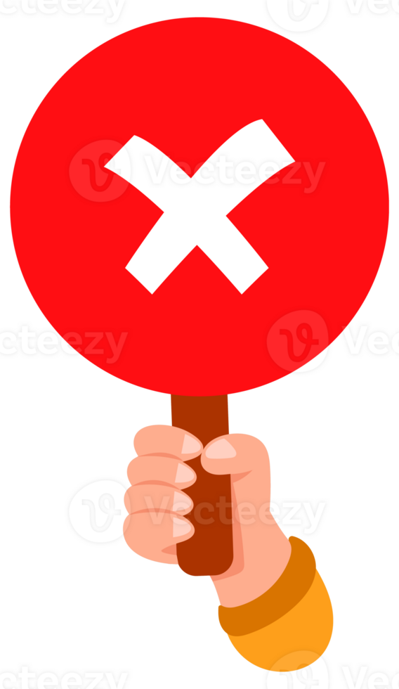 Hands holding right and wrong signs making decision png