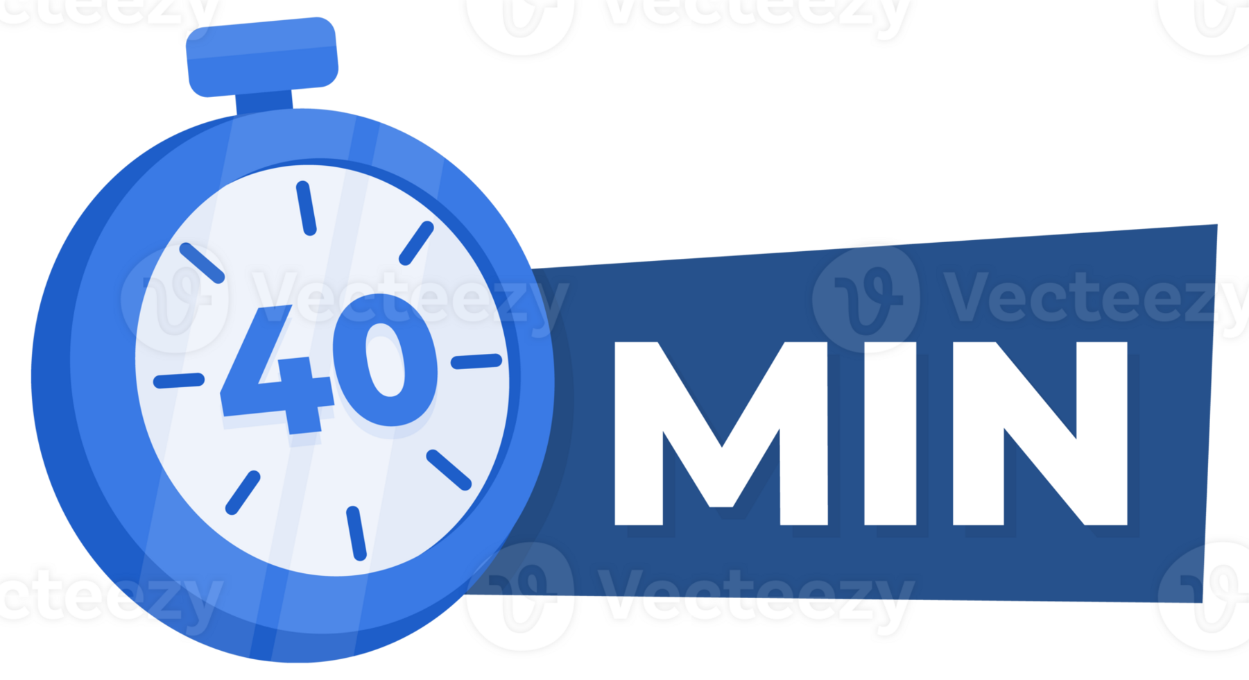 40 Minute Countdown Timer Icon Blue Stopwatch for Time Management and Productivity Concept png