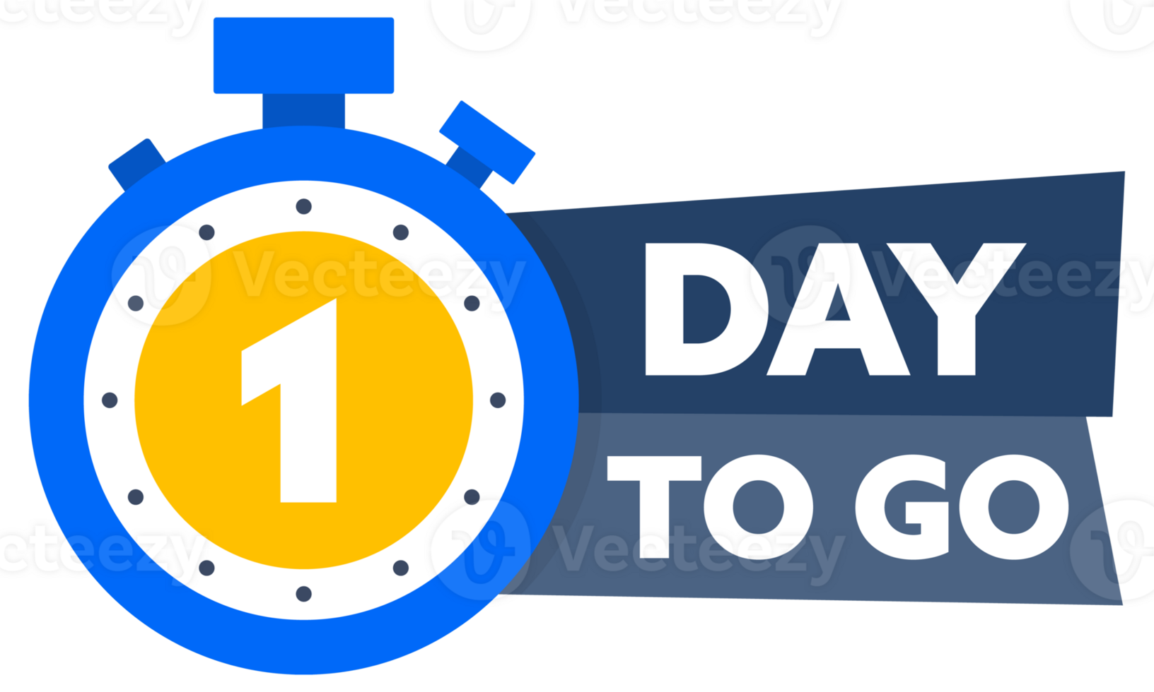1 Day to go. Countdown timer. Countdown left days banner. Sale or promotion timer, alarm clock png