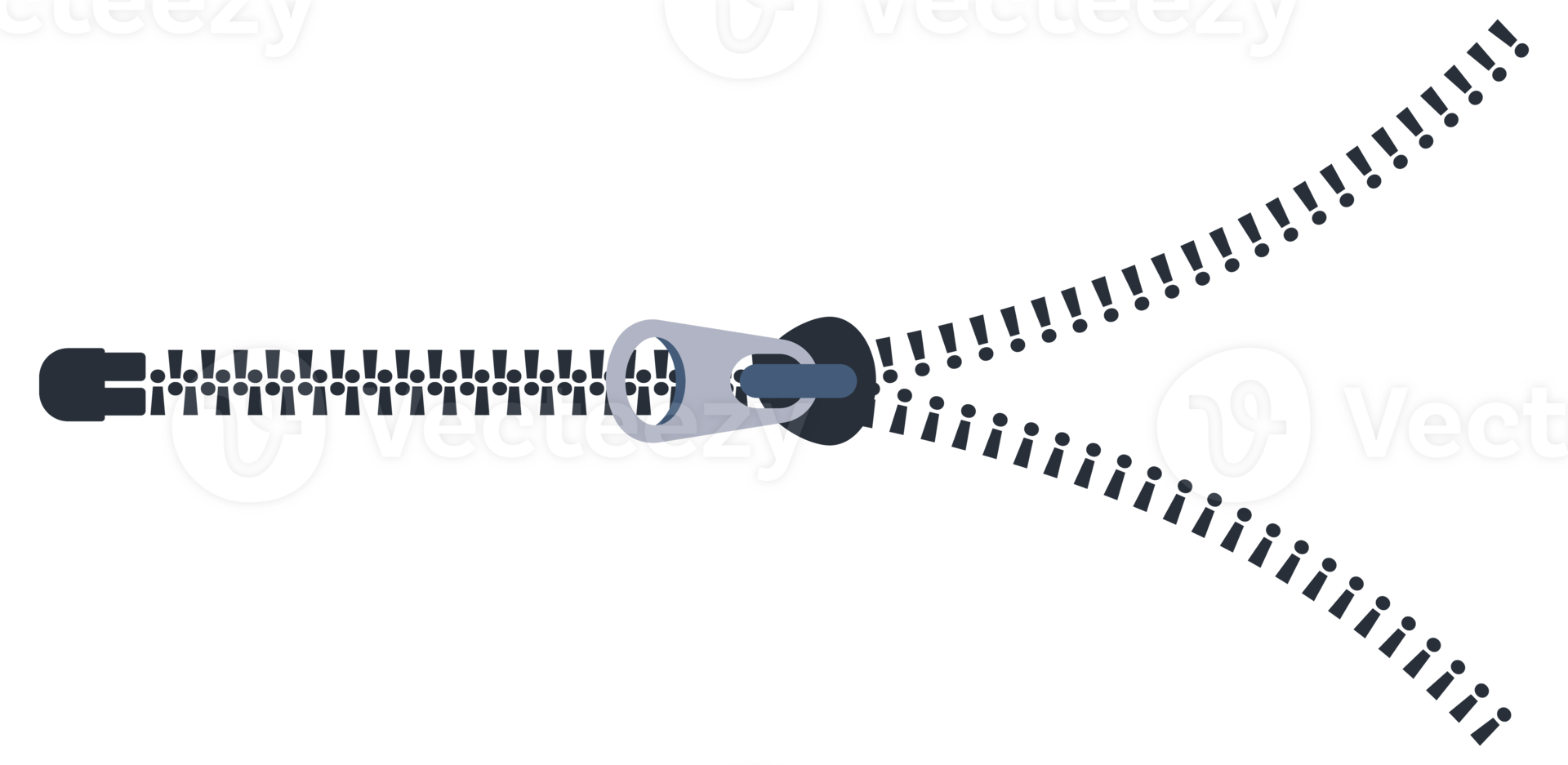 Zipper. Closed and open zip. Clothes accessory. illustration png