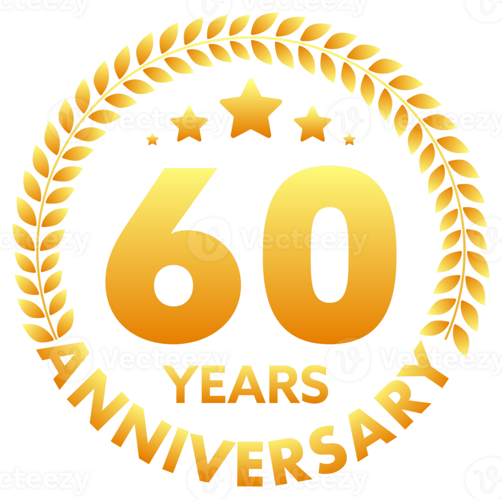 Anniversary icon set with laurel wreath. 10, 20, 30, 40 ,50, 60, 70, 80, 90, 100 years jubilee. Celebration anniversary event. stock illustration png