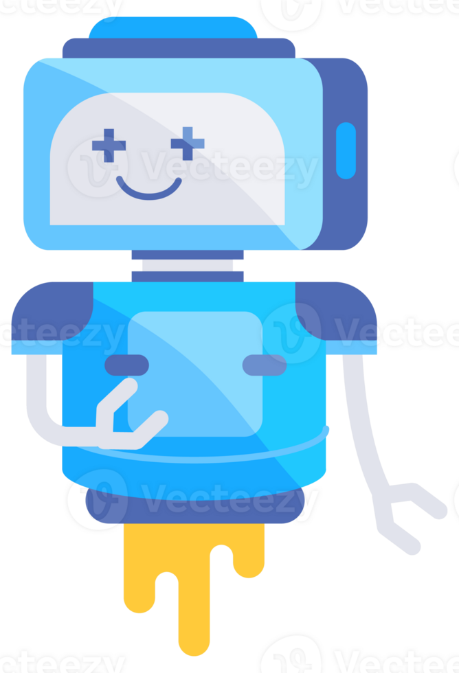 Robot toy. Happy funny cartoon childish robots. Childish futuristic bot. png