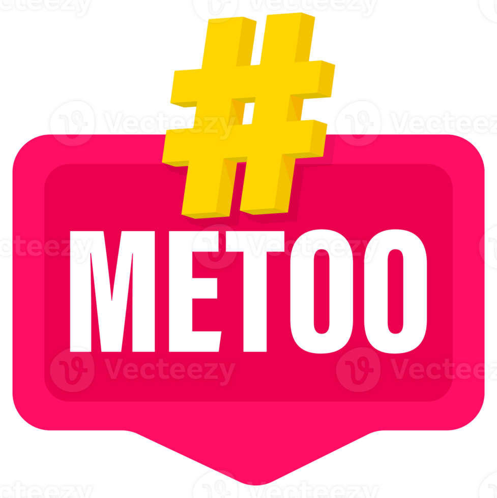 Set of hashtag metoo badges showing support for victims of sexual harassment png