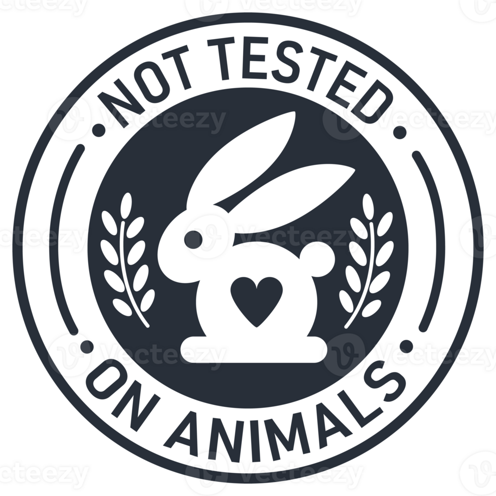 Cruelty free and vegan. Not tested on Animals sign. illustration png