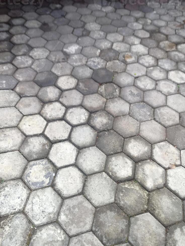 Hexagonal Paving Block Pattern in Geometric Harmony photo