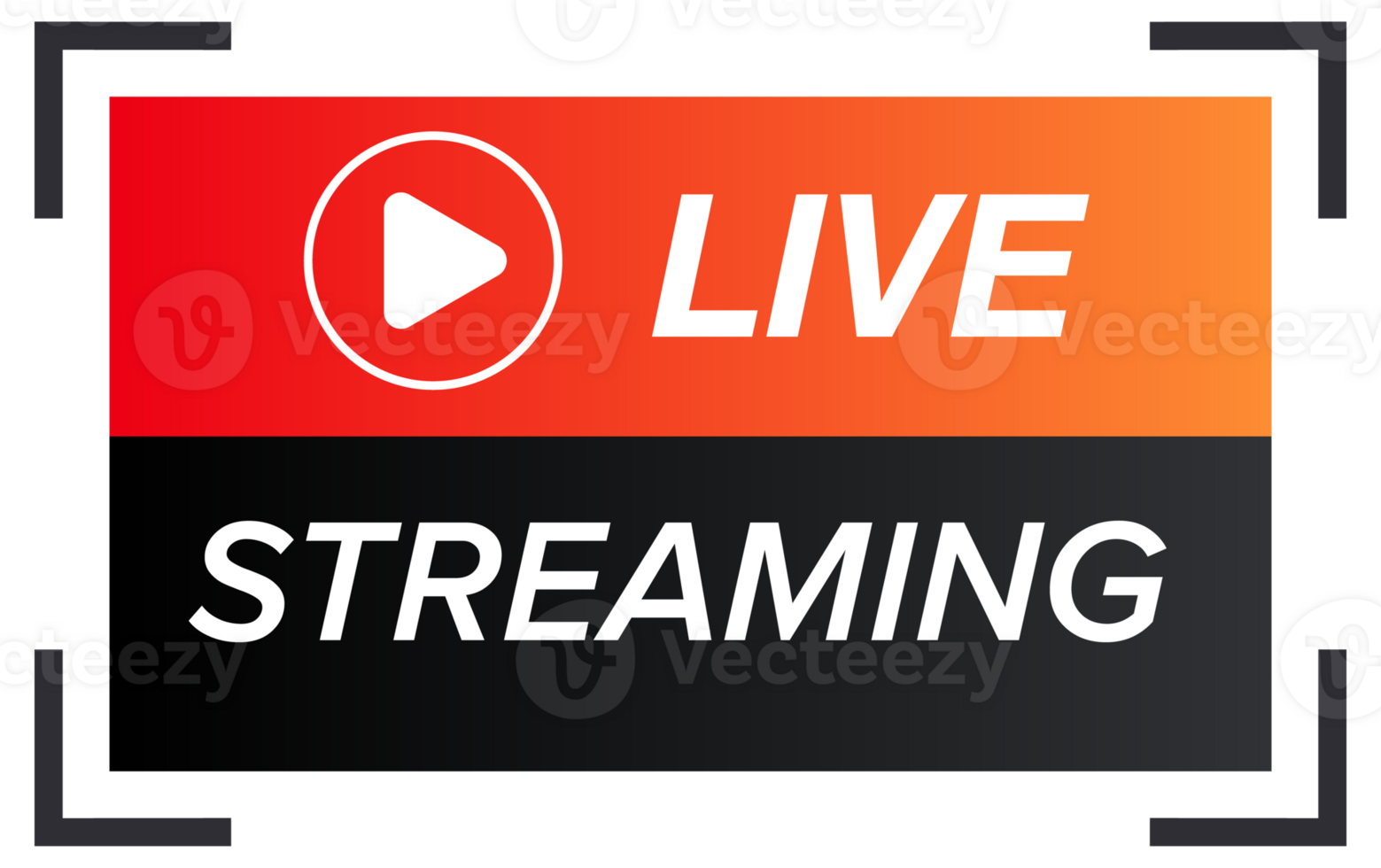 Collection of modern live stream icons and badges in different styles and shapes. png