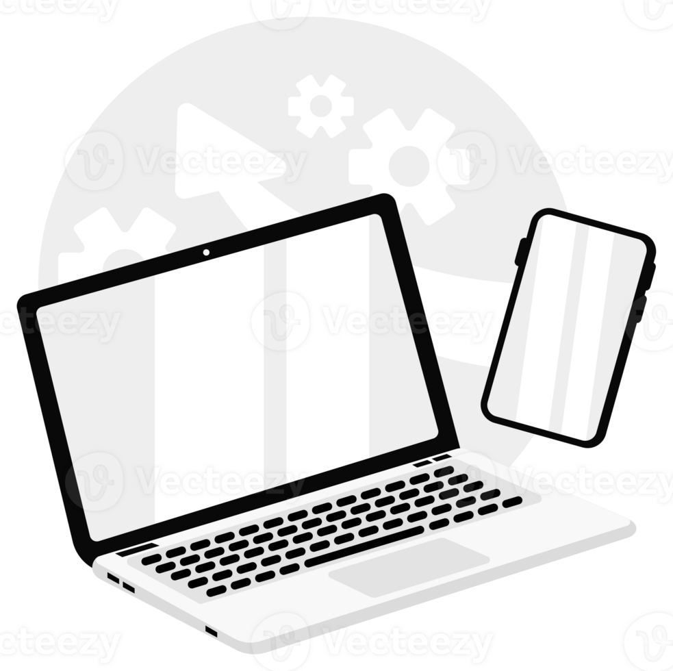 laptop and smartphone, ideal for depicting digital technology, online communication, and modern work environments png