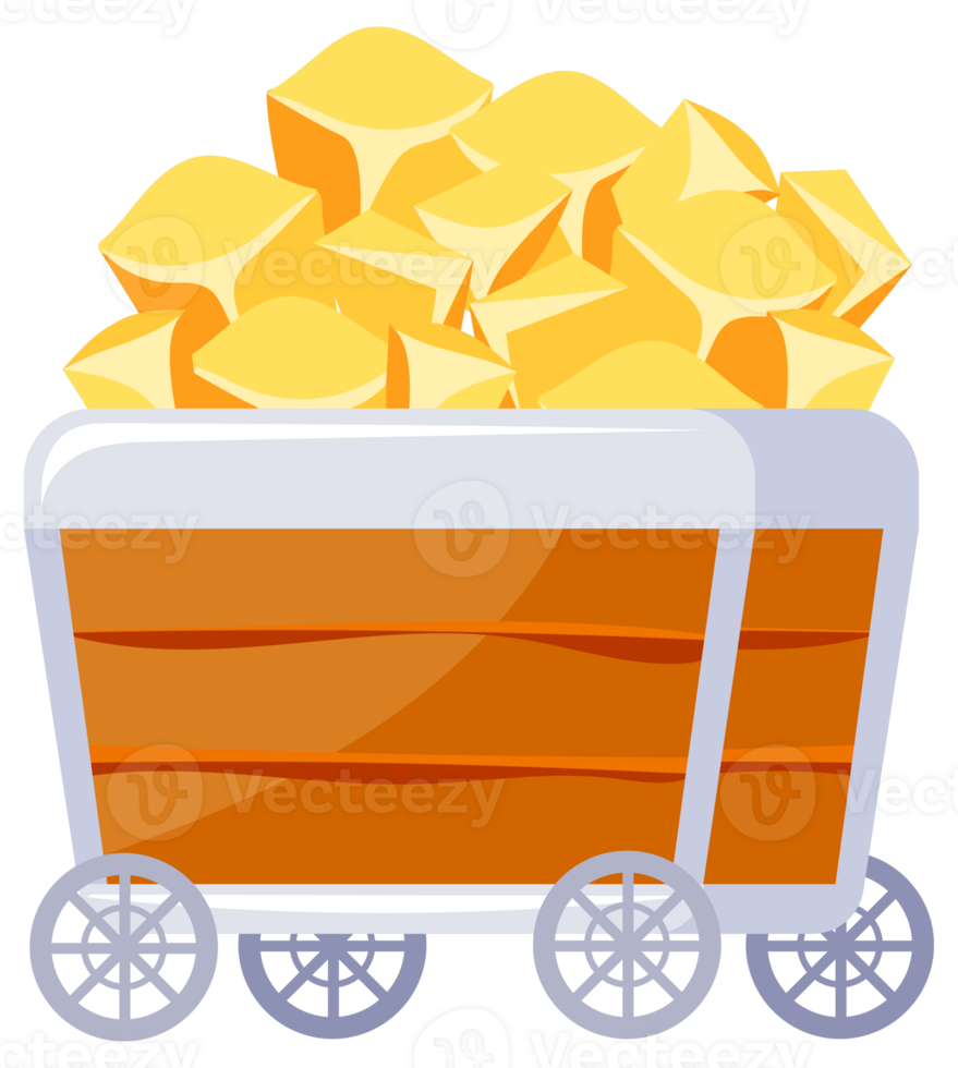 Mining icon set. Gold Mine tools. Pile of Valuable Minerals and Trolley. Retro tunnel. Old mine. png