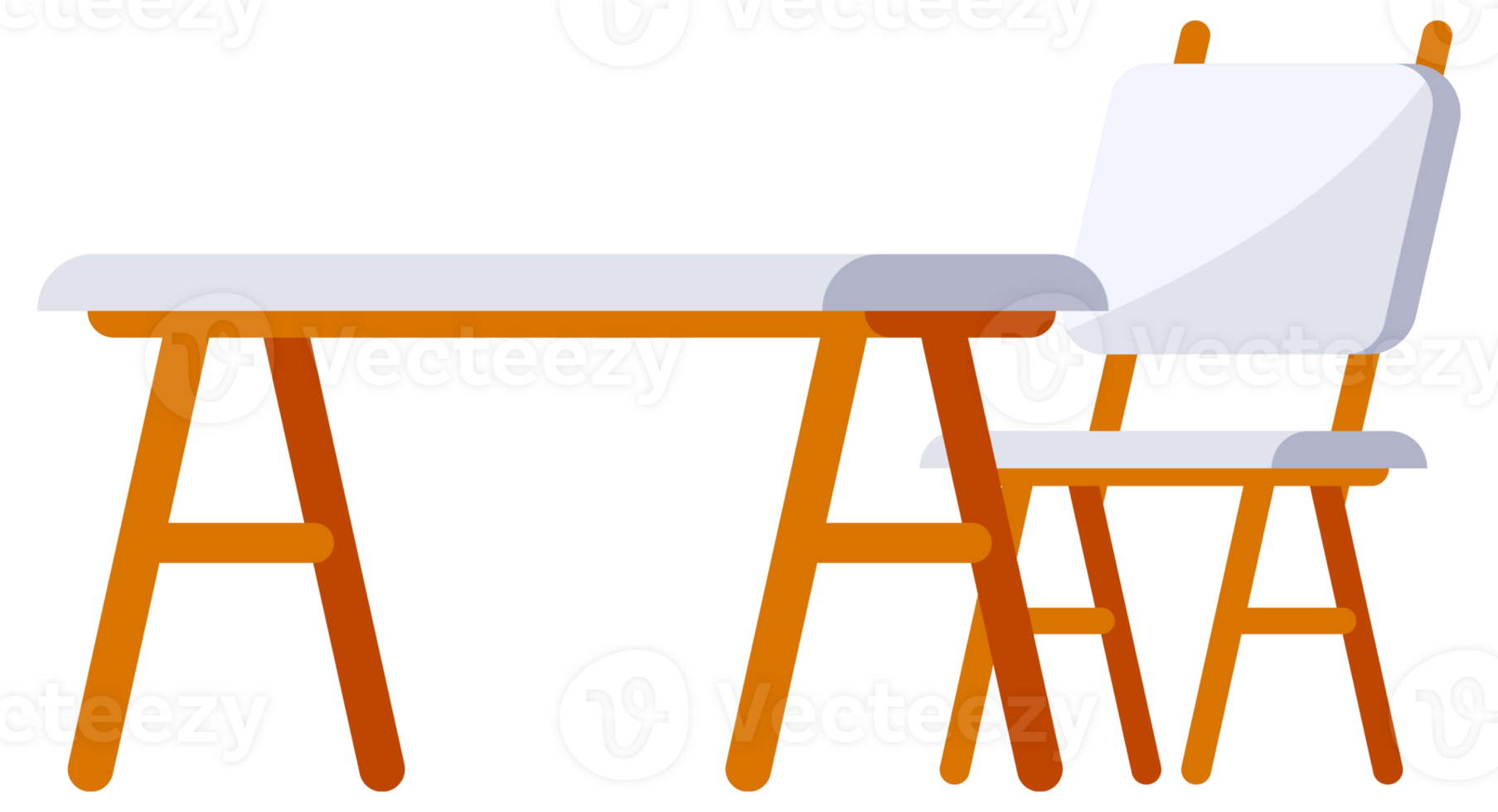 Set of school desks with chairs being used by pupils and students in a classroom or at home png