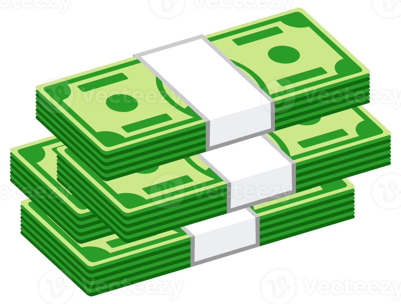 Set of packs paper money. Dollar bills. Stack of currency banknotes. illustration png