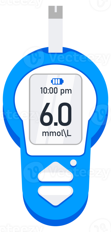 Glucometer. Blood glucose meter, level. Diabetes sugar meter insulin. illustration png