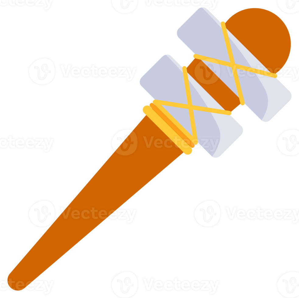 Stone Age Tools For Hunting. Ancient stone weapons. Primitive axe and bow. Hunting knife. png