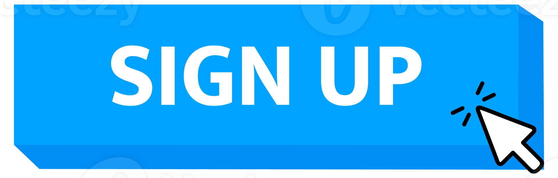 Sign UP Button with pointer clicking. Web button. Finger Pressing. Click to Sign UP Concept. illustration png