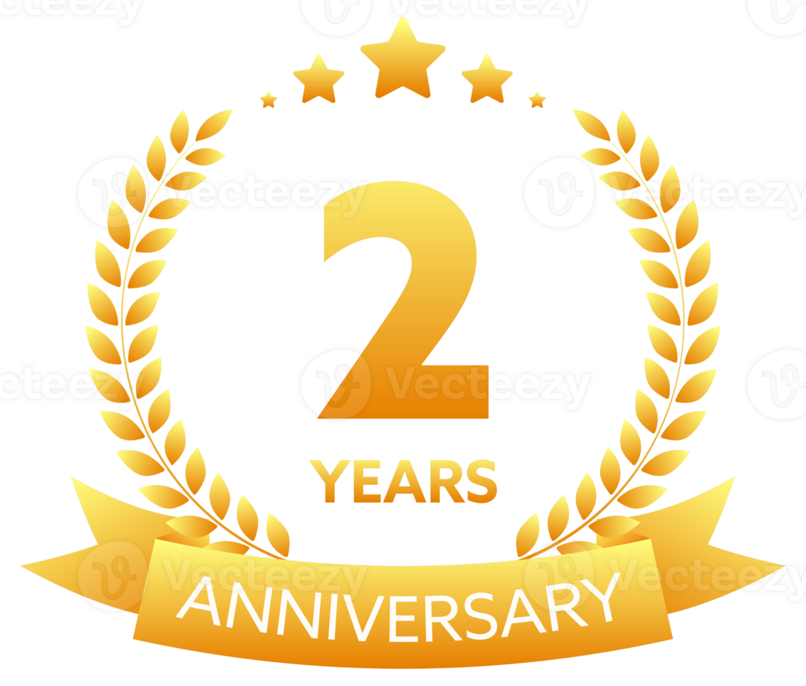 Anniversary icon set with laurel wreath. 10, 20, 30, 40 ,50, 60, 70, 80, 90, 100 years jubilee. Celebration anniversary event. stock illustration png