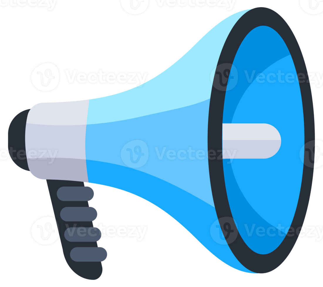 Megaphone speaker. Loudspeakers for collage. Bullhorn announce, loud speech. png