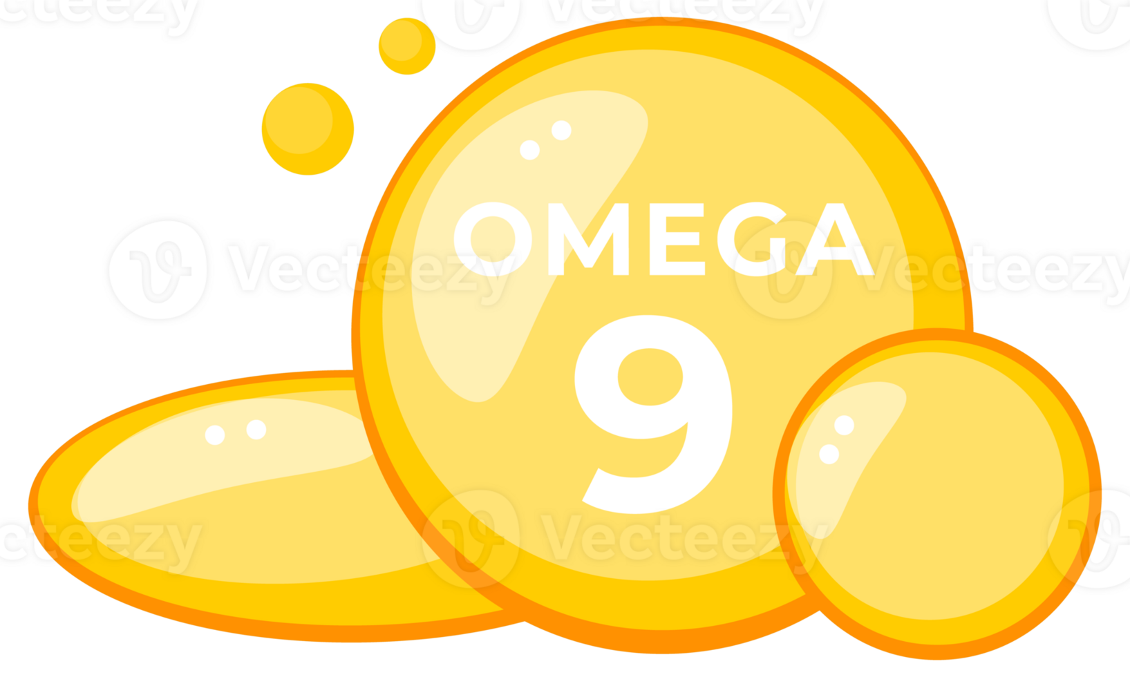Bright and glossy omega 3, 6, 9 fatty acids capsules illustration for health and nutrition png