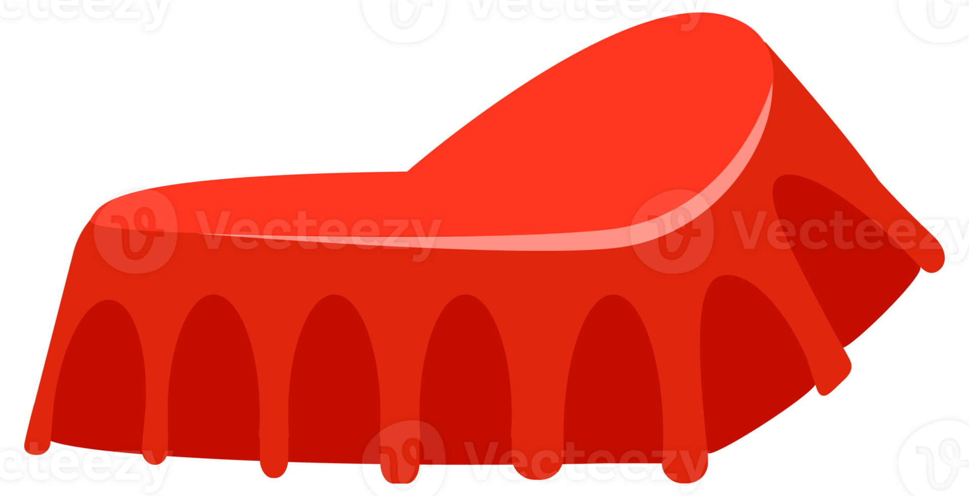 Set of red bottle caps showing different positions, opened and closed, top view and perspective png