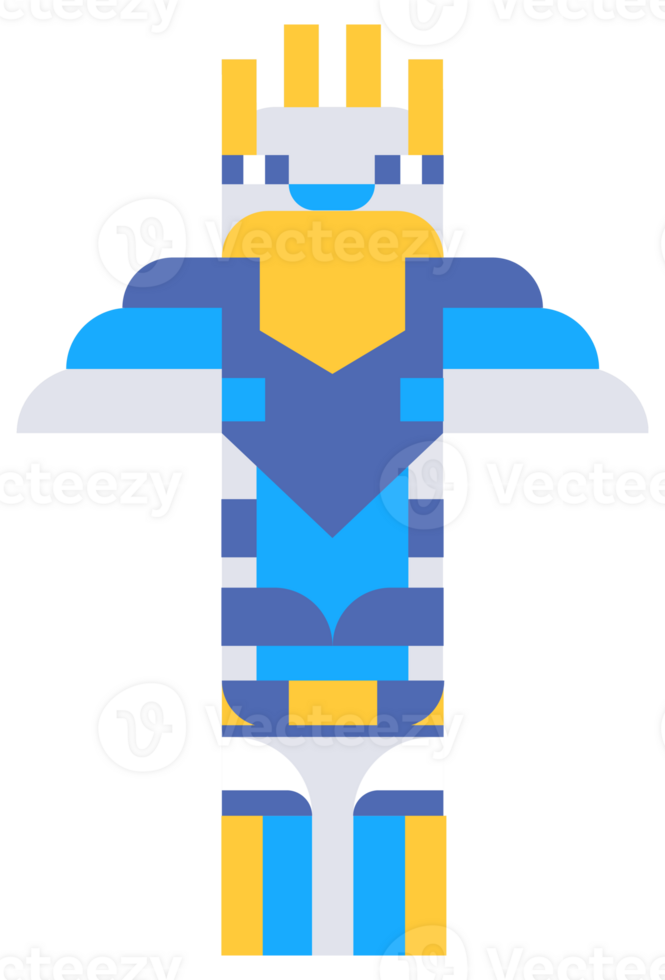 Four colorful totem poles are standing on a white background, representing the rich history and traditions of native american culture png