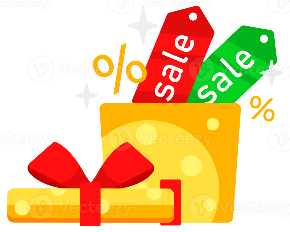 Open gift box. Surprise event celebration. illustration png