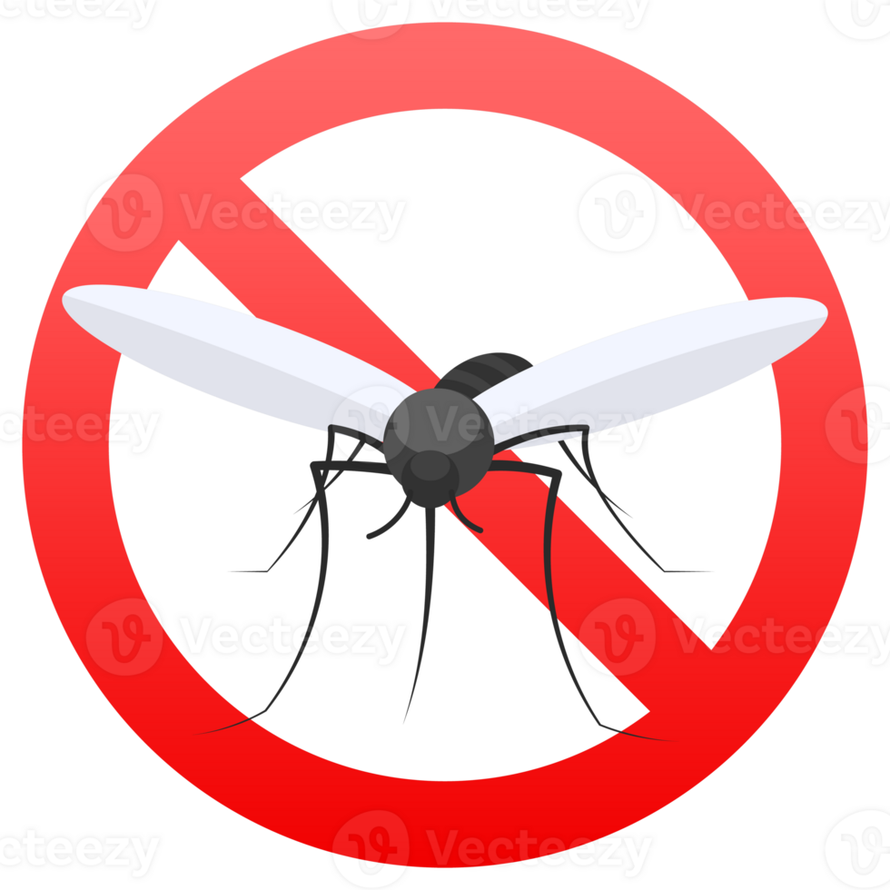 Stop sign crossing out mosquito showing malaria and zika virus spreading prevention png