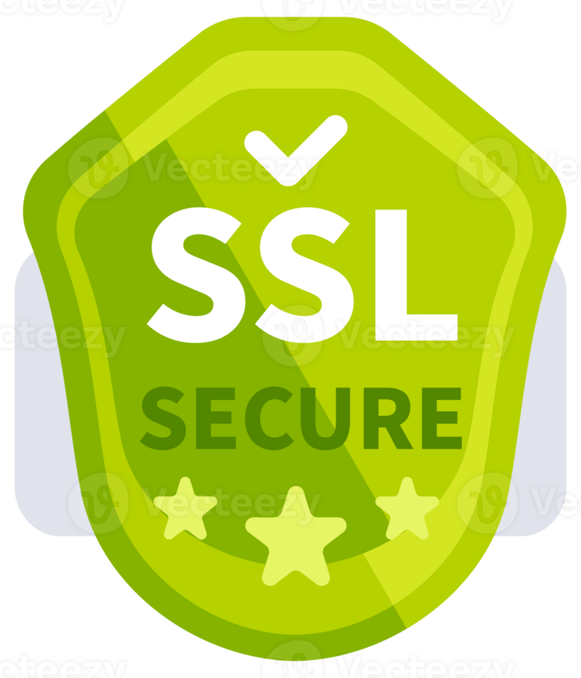Four green icons are representing ssl security certificates and secured internet connection png