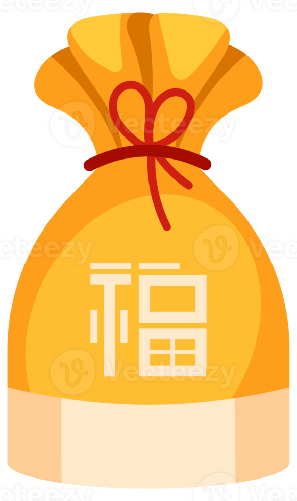 Six colorful money pockets representing wealth and prosperity for chinese new year celebrations. png
