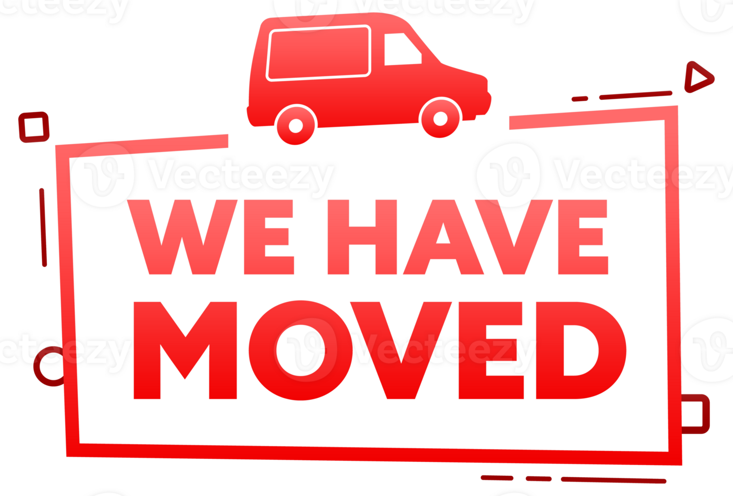 We have moved label. Map location with changed the address. stock illustration png