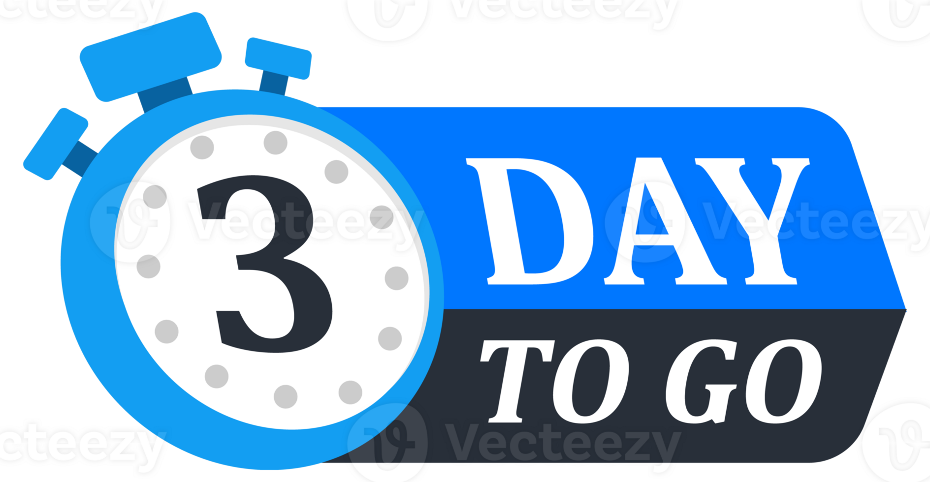 Collection of countdown badges showing numbers 1 to 10 days left, styled with stopwatch icons png