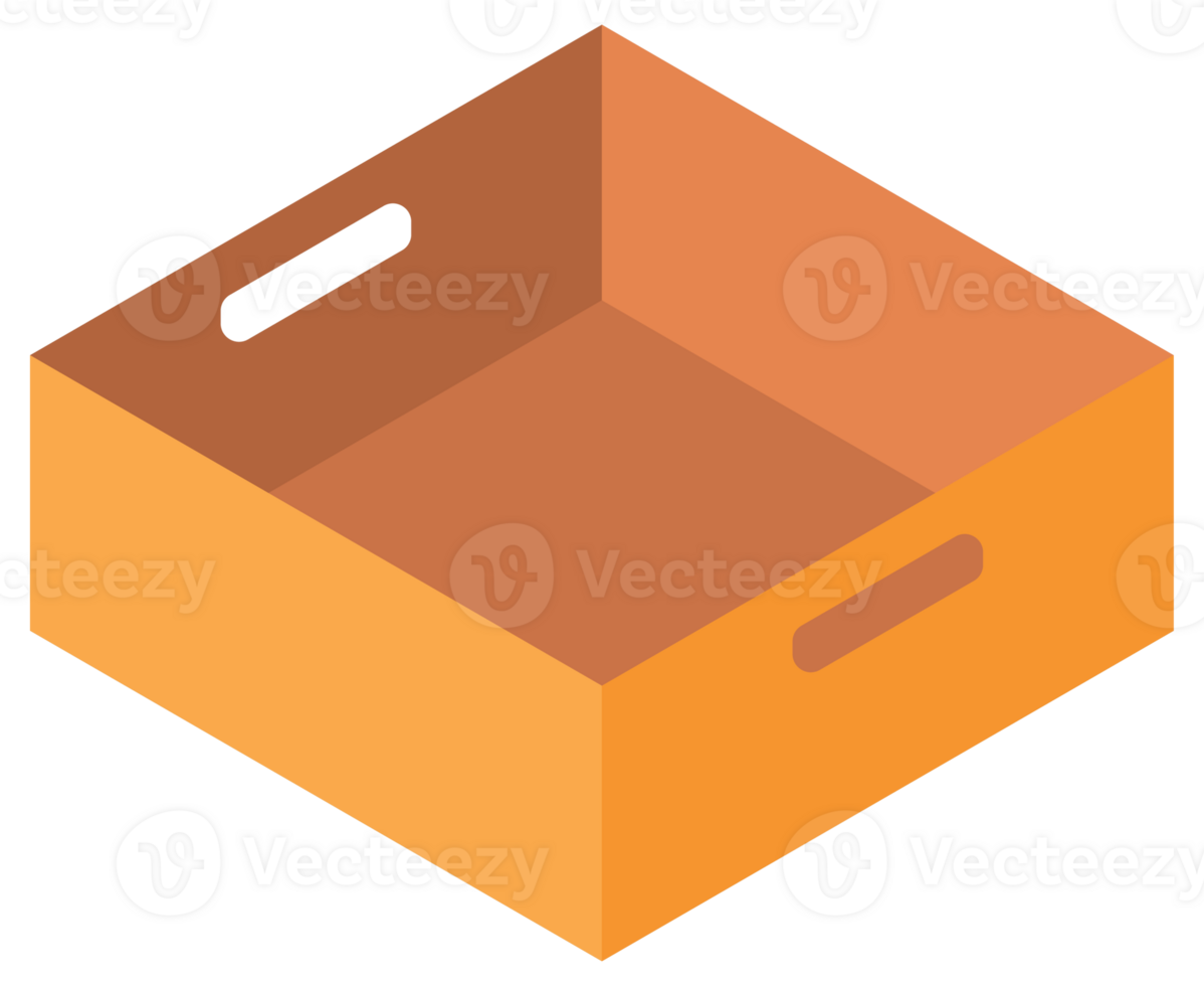 Carton delivery packaging open and closed box. illustration png