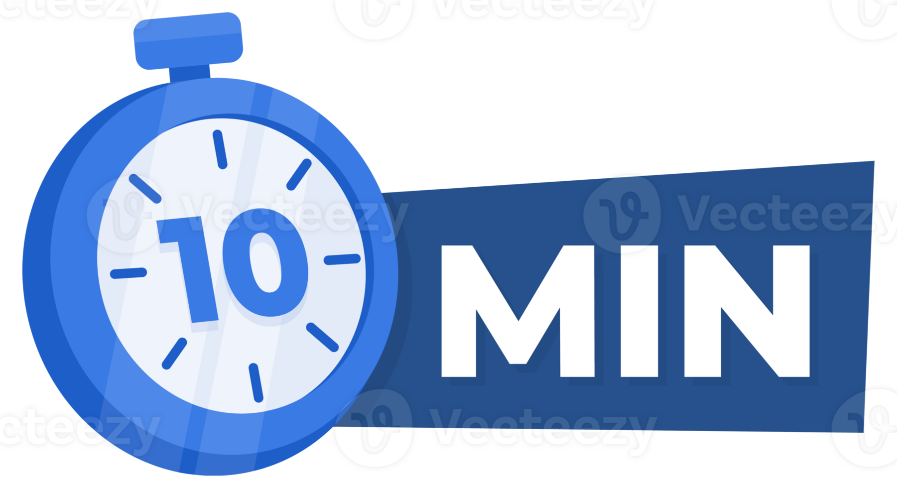 10 Minute Countdown Timer Icon Blue Stopwatch for Time Management and Productivity Concept png