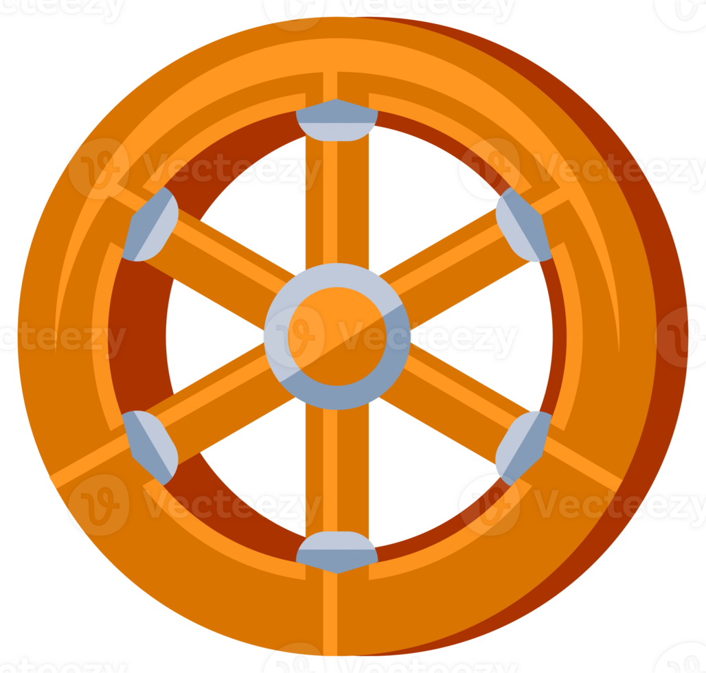 Set of wheels showing the evolution of this essential invention, from a simple stone to a modern rubber tire png
