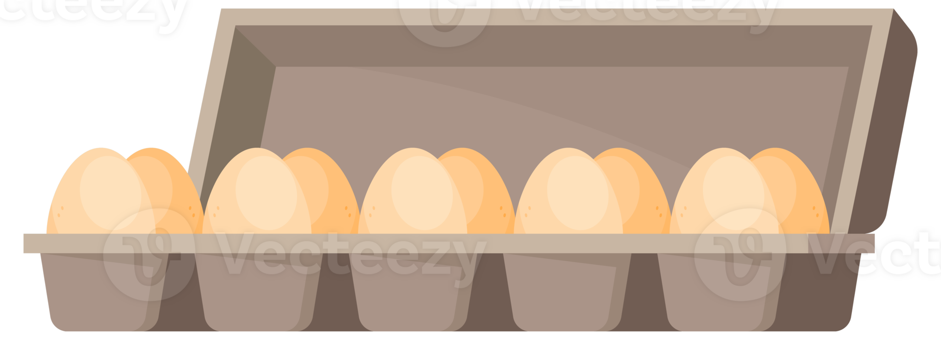 Fresh and boiled eggs. Fresh Organic Brown Chicken Eggs. Tray, nest and box. png