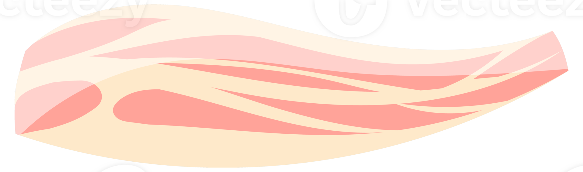 Bacon icons set. Raw or Smoked Bacon strips. Thin Fatty Slices of Pork Rashers. png