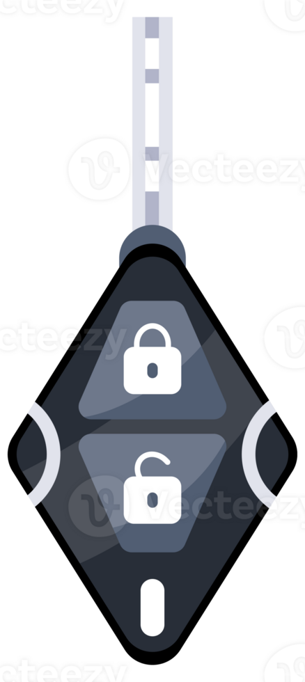 Car key fobs showing lock and unlock buttons for automobile security png