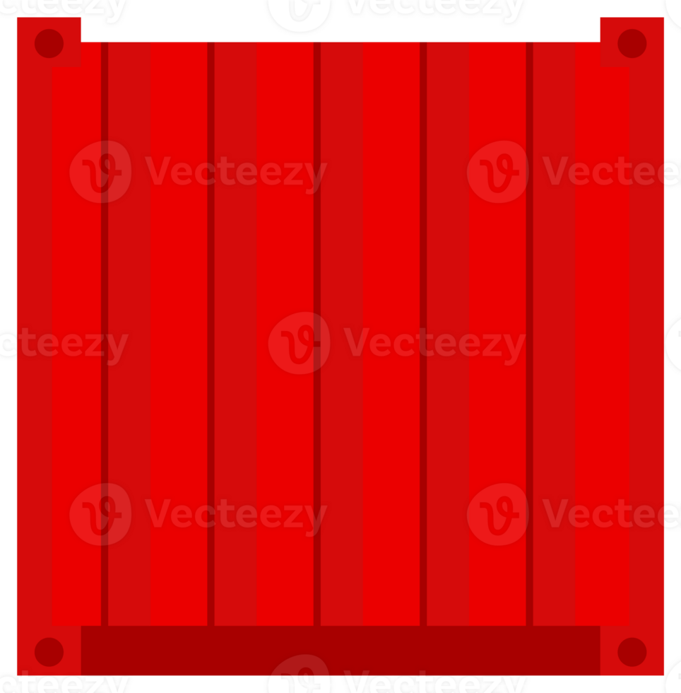 Set Red cargo containers. Freight Shipping, delivery and transportation. illustration png