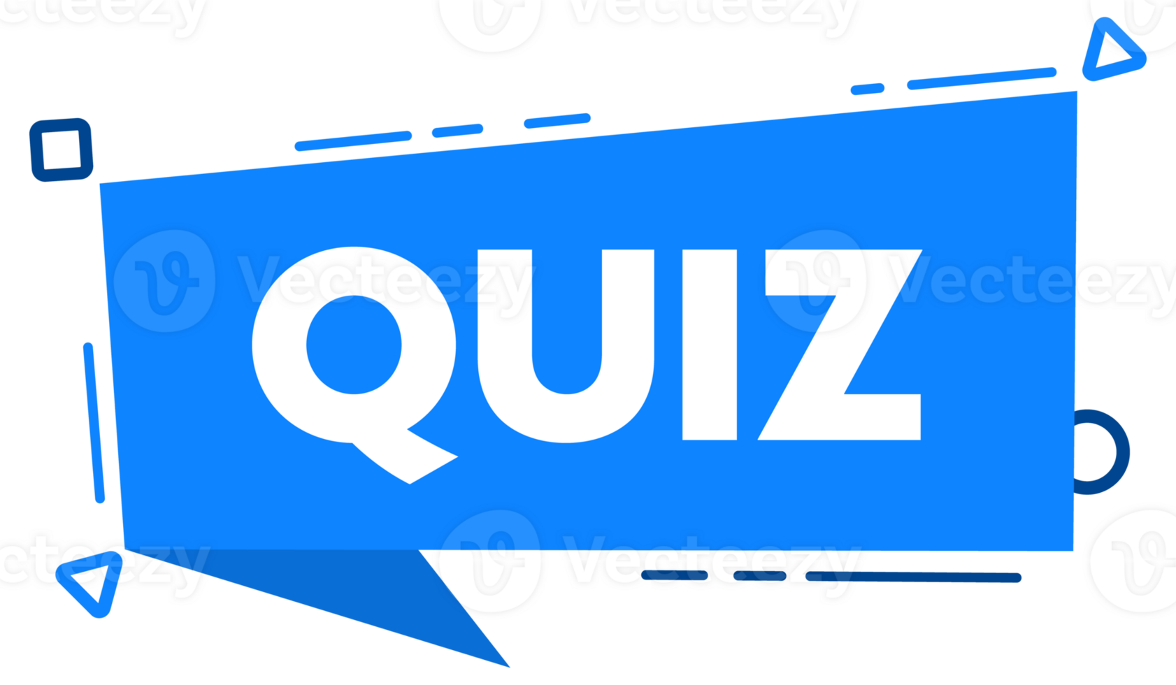 Speech bubble with the word Quiz blue label. stock illustration png