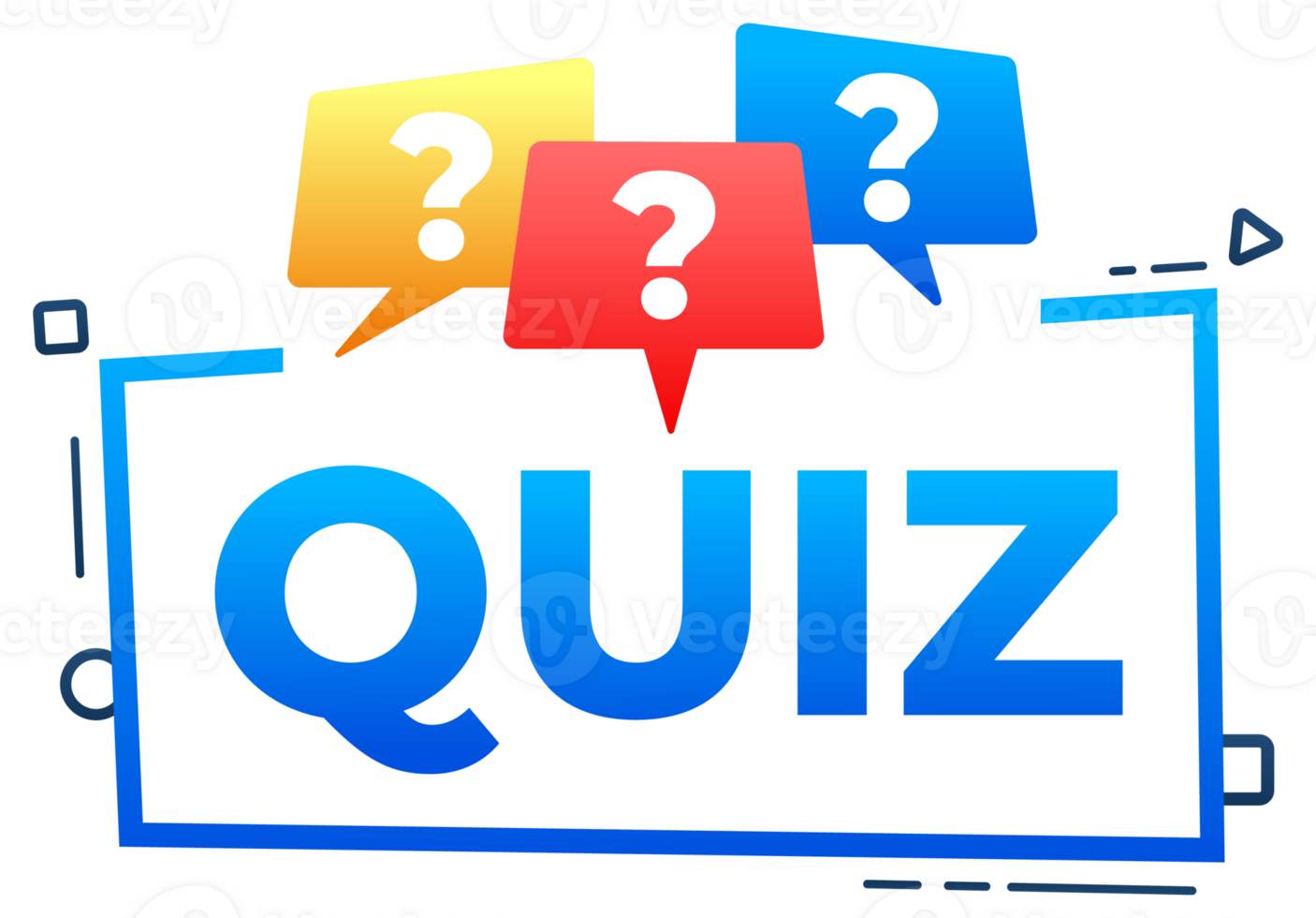 Quiz banner with question marks appearing in speech bubbles png